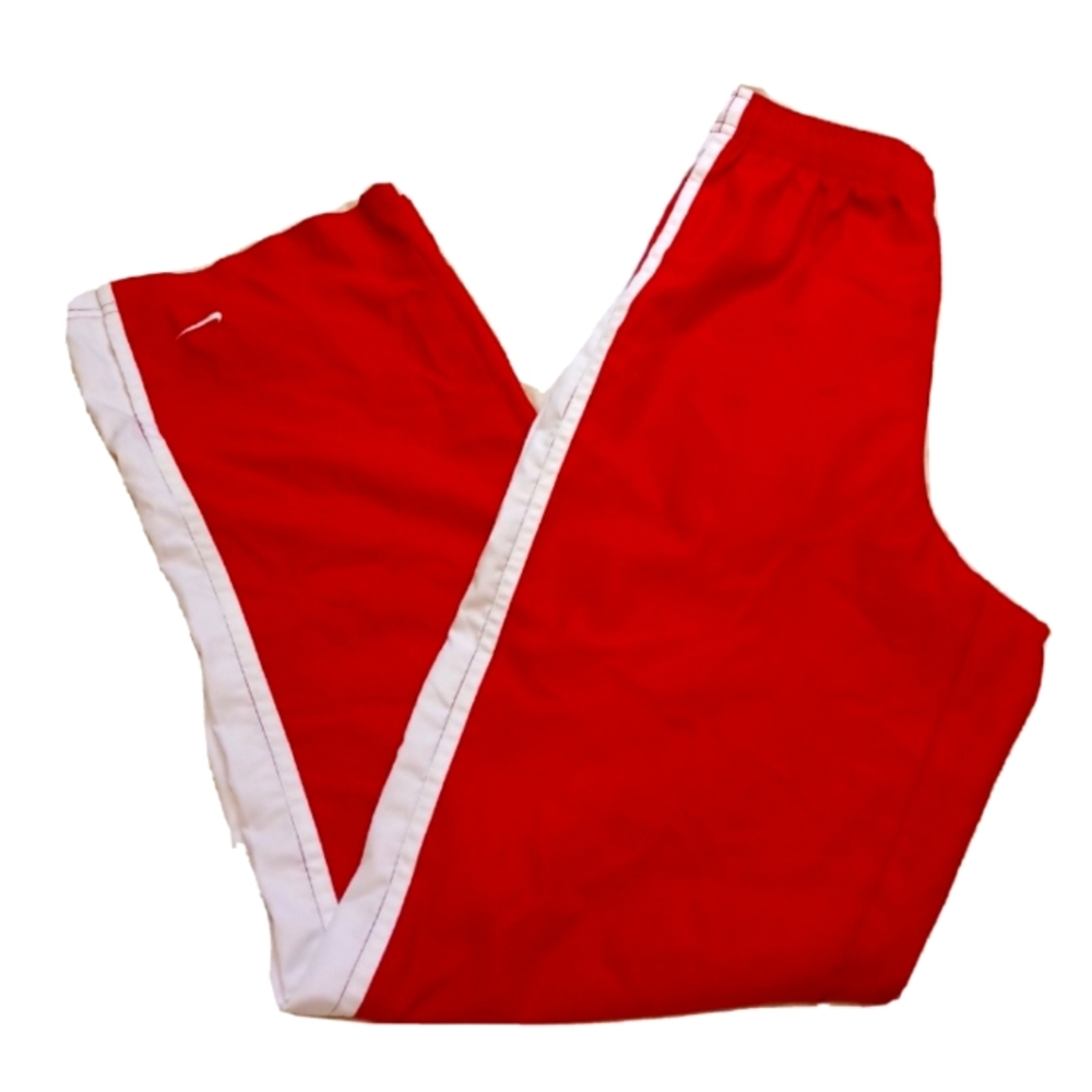 Nike Red Polyester Sweatpants Size Small S Ankle Zippers